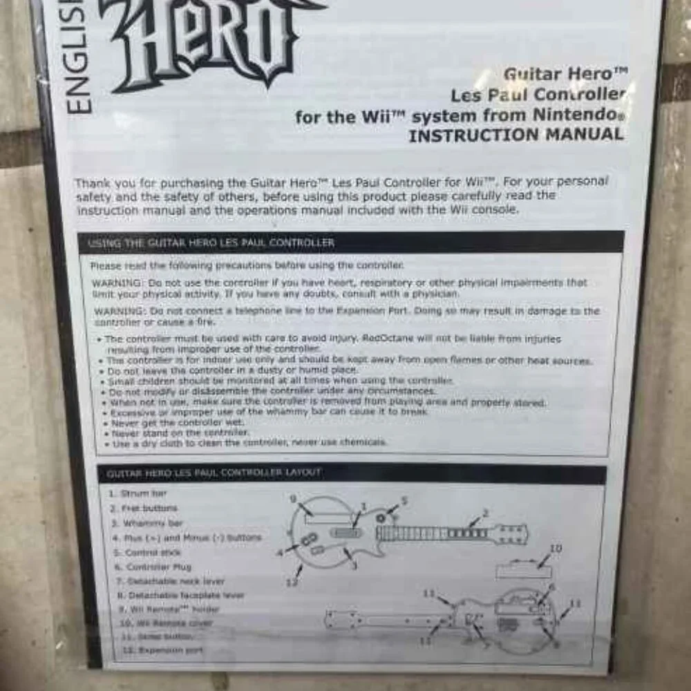 💕 3/$25 💕 2007 Guns N Roses Guitar Hero Original Stickers + Manual for Wii